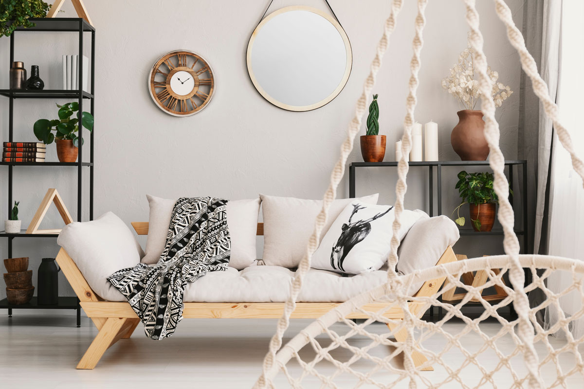 Scandi-Boho Wohnzimmer